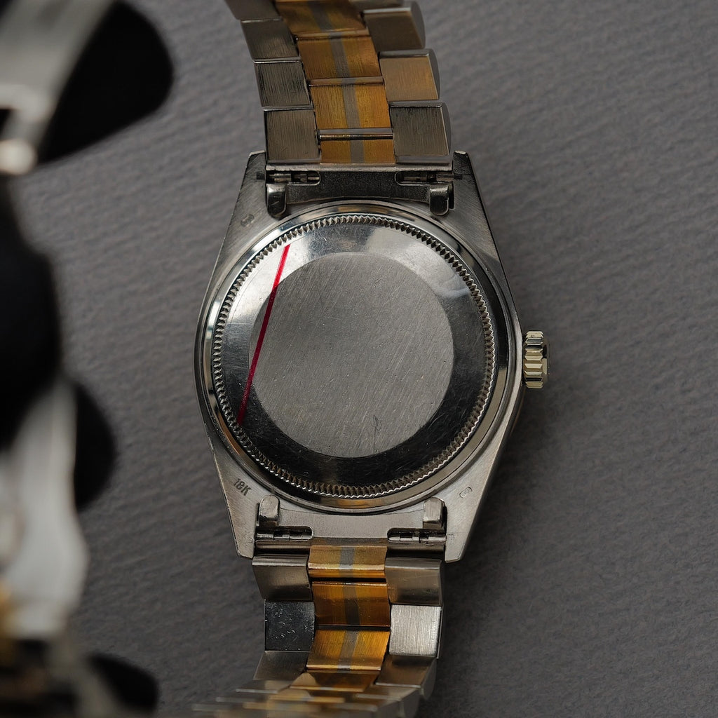 ロレックス/デイデイト/18129G BIC/トリドール/ダイヤモンドベゼル/イエロー・ホワイト・ローズゴールド/91番台/ROLEX DAY-DATE Ref.18129 BIC "TRIDOR" Computer dial Diamond Bezel 18KYG WG PG 1985y