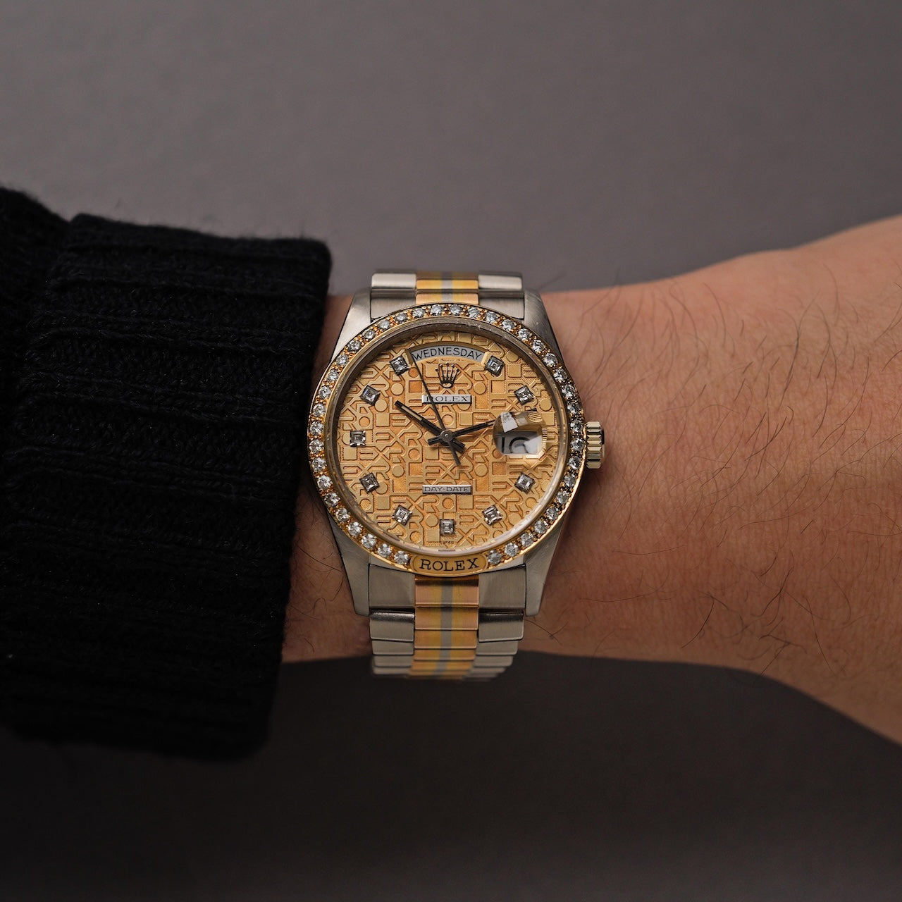 ロレックス/デイデイト/18129G BIC/トリドール/ダイヤモンドベゼル