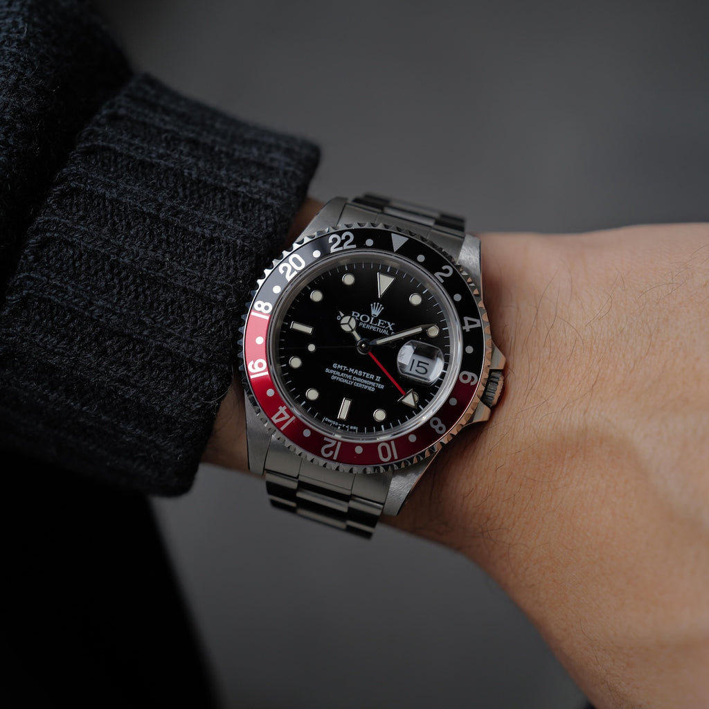 ロレックス/GMTマスター2/16710/E番/赤黒/コークベゼル/保証書付フルセット/ROLEX GMT-MASTER REF.16710 "COKE BEZEL" 1990Y E-Serial Full Set