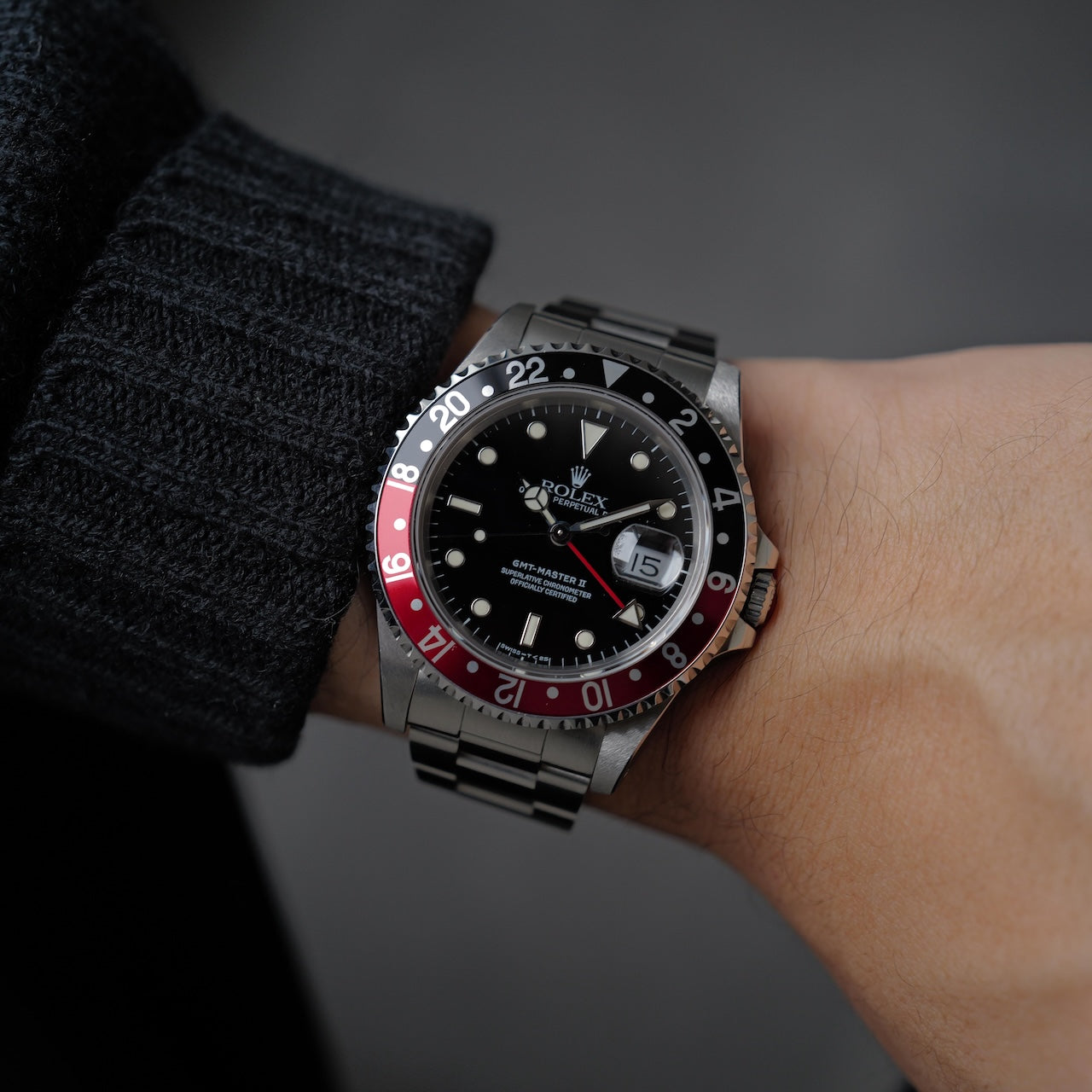 ロレックス/GMTマスター2/16710/E番/赤黒/コークベゼル/保証書付フルセット/ROLEX GMT-MASTER REF.16710 "COKE BEZEL" 1990Y E-Serial Full Set