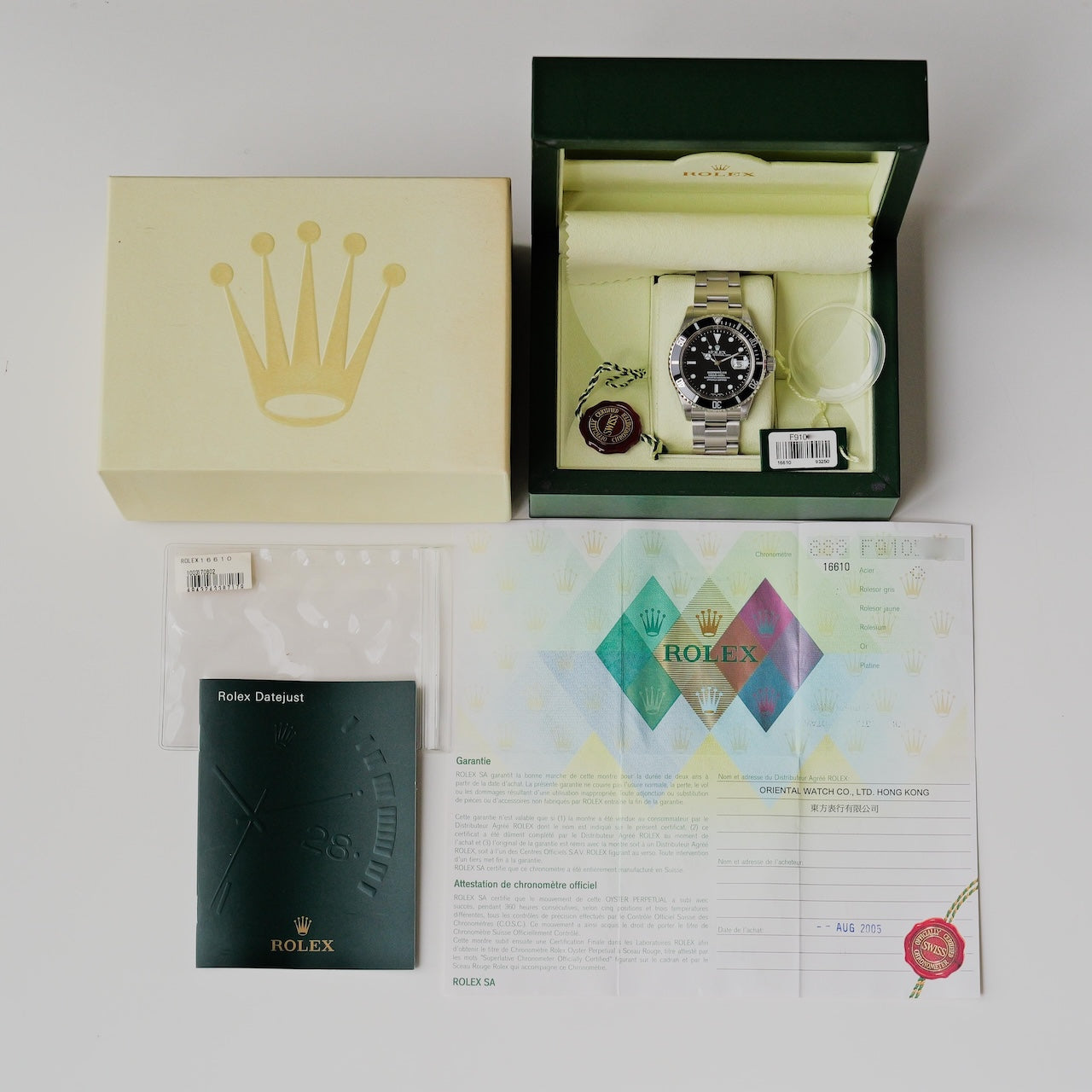 ロレックス/サブマリーナー/16610/F番/国際保証書つきフルセット/ROLEX SUBMARINER DATE Ref.16610 2004y F-Serial Full Set