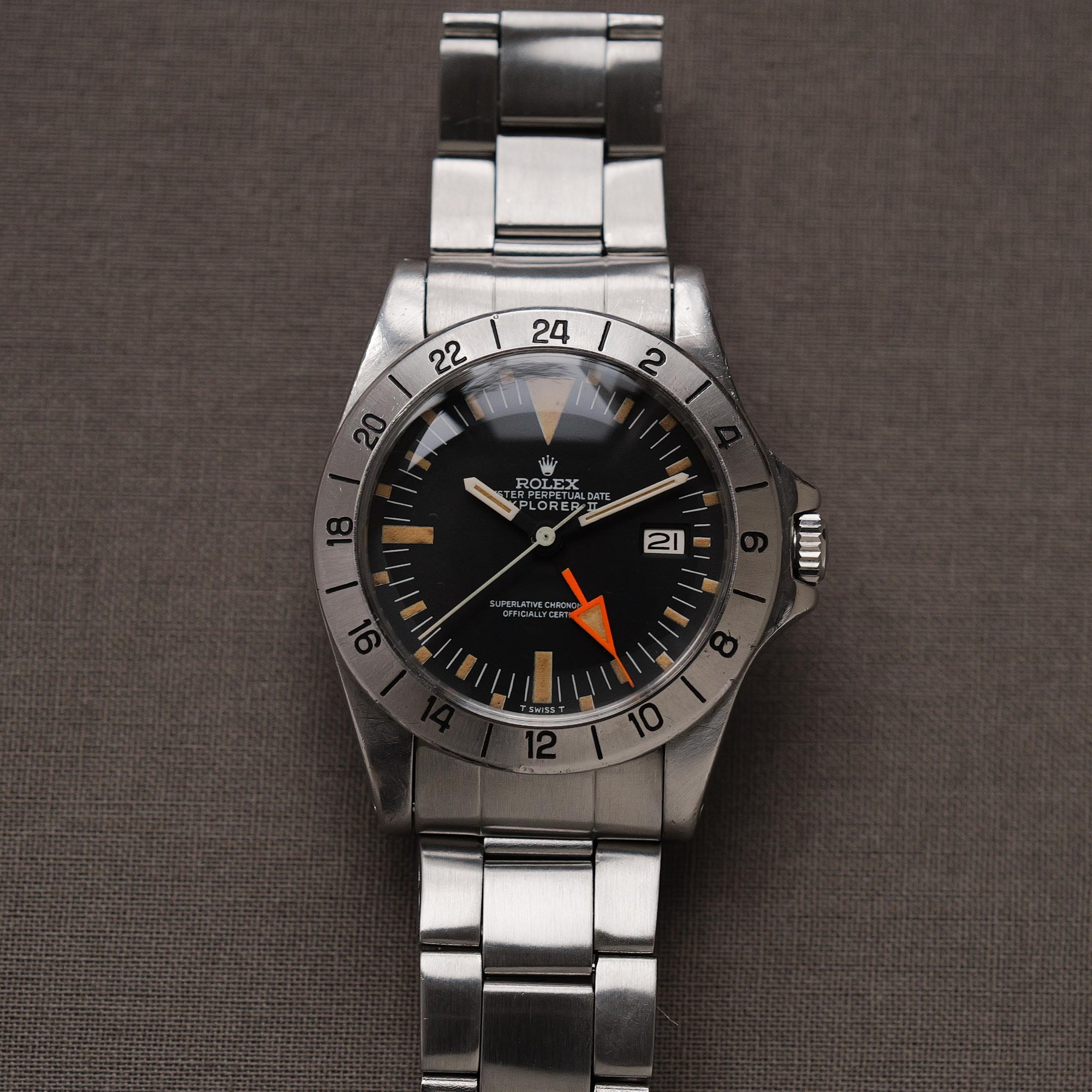 ロレックス/エクスプローラー2/1655/マーク１ダイヤル/マーク１ベゼル/初期ケース/パティーナダイヤル/ROLEX EXPLORER 2 REF.1655 "Mark.1 Dial Mark.1 Bezel" Early case Patina Dial 1972Y