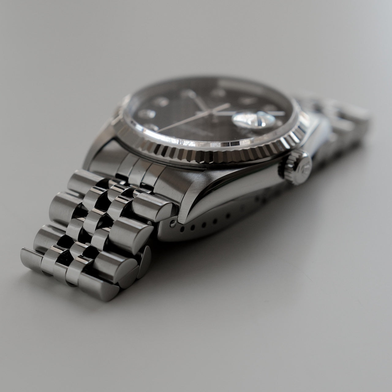 ロレックス/デイトジャスト16234G/P番/黒文字盤/10Pダイヤモンド/日本ロレックス保証書/フルセット/ROLEX DATE-JUST Ref.16234G "10P Diamond" Black dial  P-Serial 1999-2000y Full Set