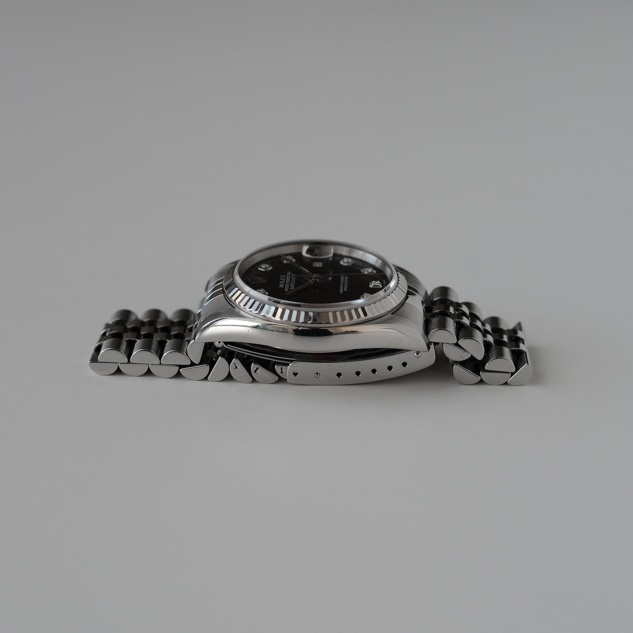 ロレックス/デイトジャスト16234G/P番/黒文字盤/10Pダイヤモンド/日本ロレックス保証書/フルセット/ROLEX DATE-JUST Ref.16234G "10P Diamond" Black dial  P-Serial 1999-2000y Full Set