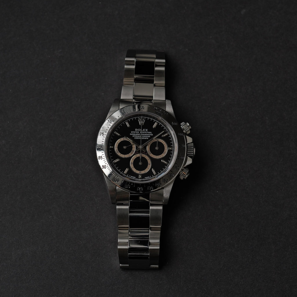 ロレックス/デイトナ16520/W番/ブラウンアイ/パトリッツィダイヤル/保証書付きフルセットROLEX DATONA REF.16520 "BROWN-EYE" Patrizzi W-Serial 1995Y Full Set