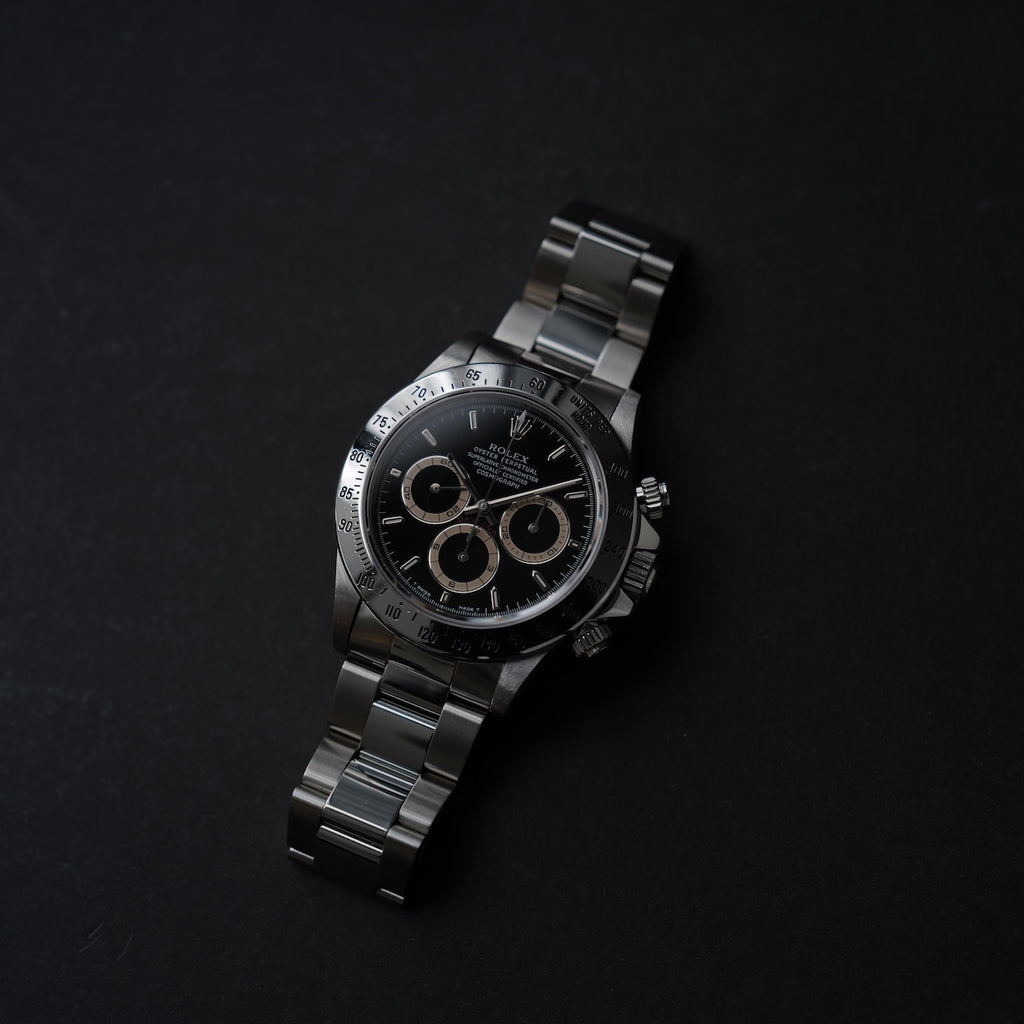 ロレックス/デイトナ16520/W番/ブラウンアイ/パトリッツィダイヤル/保証書付きフルセットROLEX DATONA REF.16520 "BROWN-EYE" Patrizzi W-Serial 1995Y Full Set