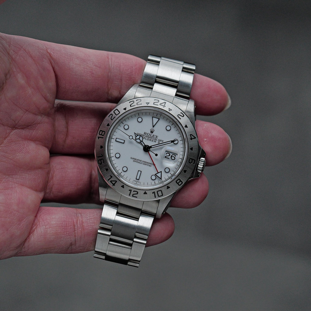 ロレックス/エクスプローラー2/16570/U番/SIWSSオンリーダイヤル/白文字盤/保証書付きフルセット/ROLEX EXPLORER2 REF.16570 "ONLY SWISS" FULL SET 1998Y