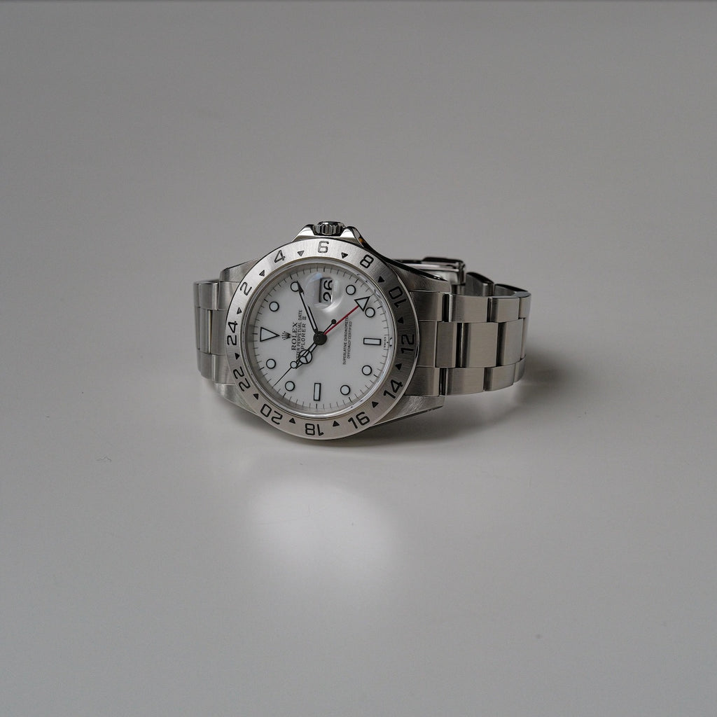 ロレックス/エクスプローラー2/16570/U番/SIWSSオンリーダイヤル/白文字盤/保証書付きフルセット/ROLEX EXPLORER2 REF.16570 "ONLY SWISS" FULL SET 1998Y