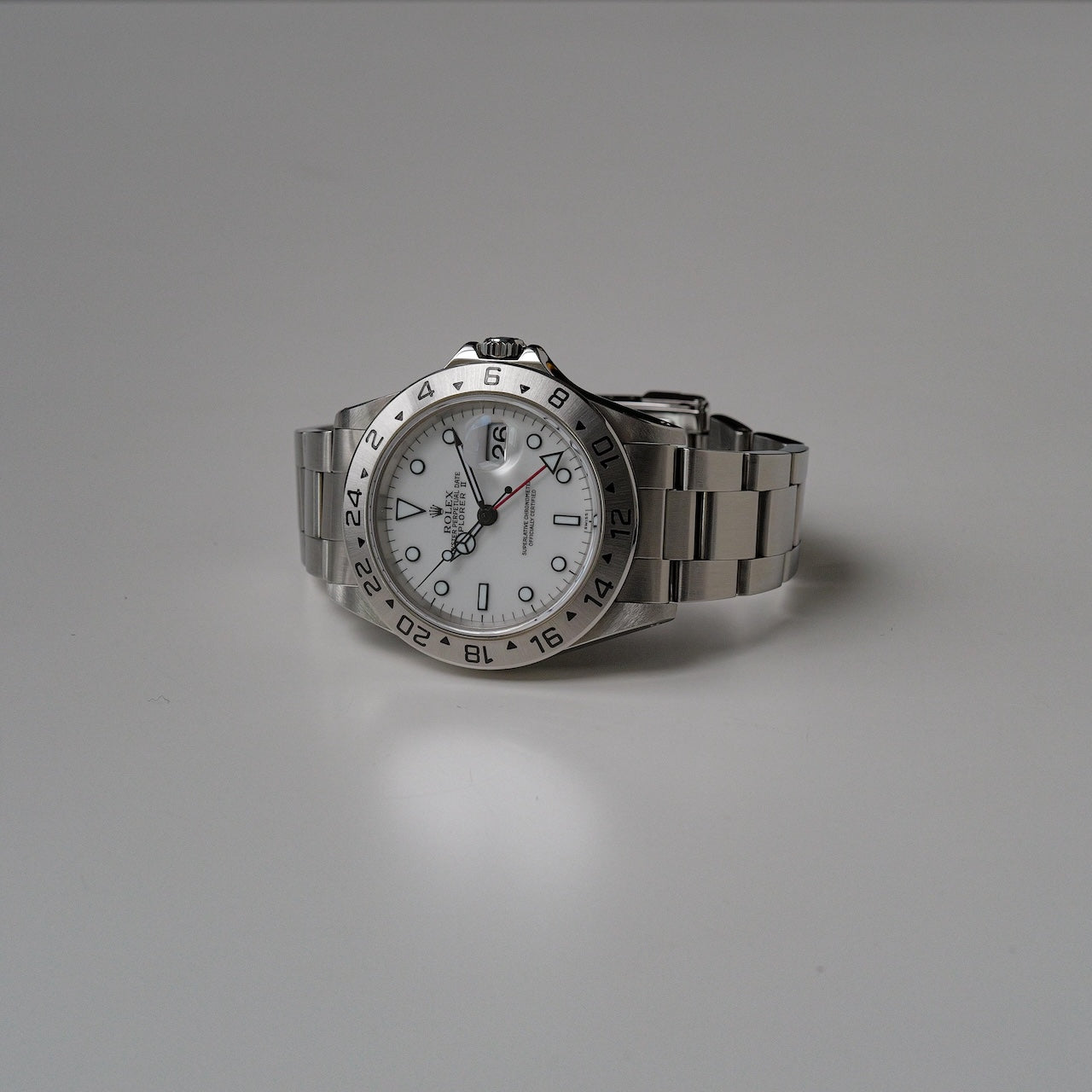 ロレックス/エクスプローラー2/16570/U番/SIWSSオンリーダイヤル/白文字盤/保証書付きフルセット/ROLEX EXPLORER2 REF.16570 "ONLY SWISS" FULL SET 1998Y