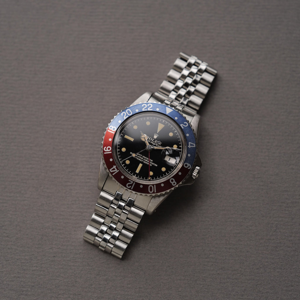 ロレックス/GMTマスター1675MM/PCG/ミラーダイヤル/ROLEX GMT-MASTER Ref.1675MM "PCG GILT DIAL" 1963-64Y