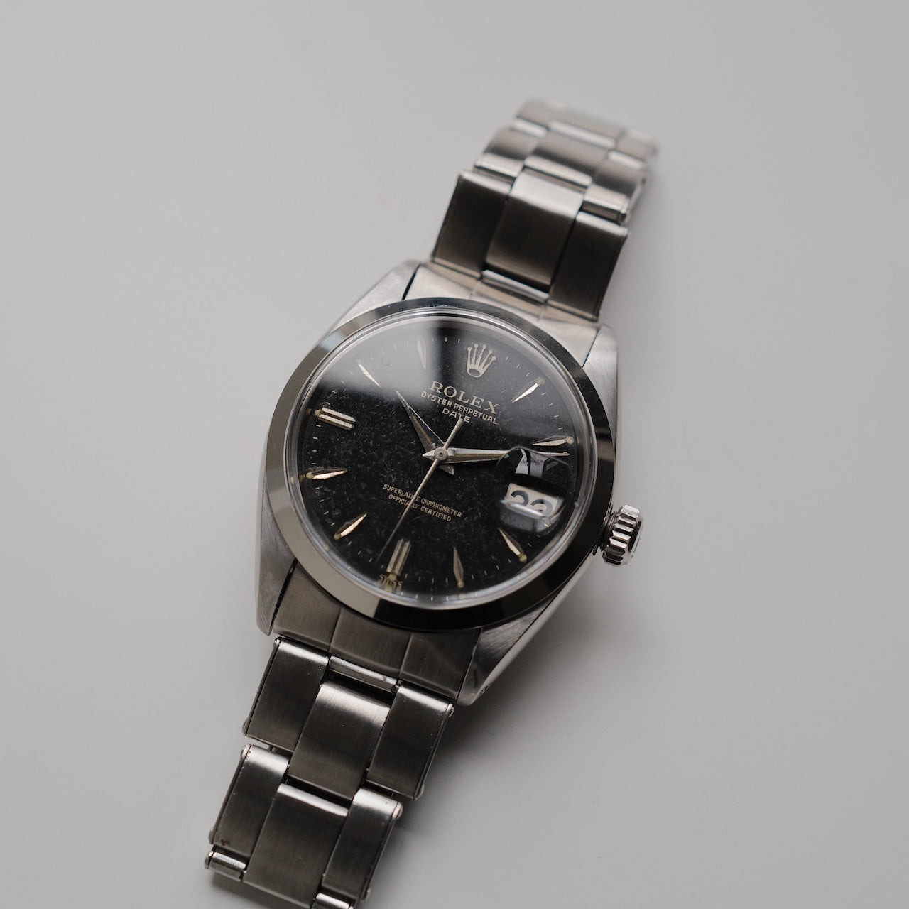 ロレックス/オイスターパーペチュアルデイト1500/ビッグロゴ/保証書付きフルセット/ROLEX OYSTER-PERPETUAL DATE REF.1500 "BIG LOGO" With Paper and Box Full Set 1961Y