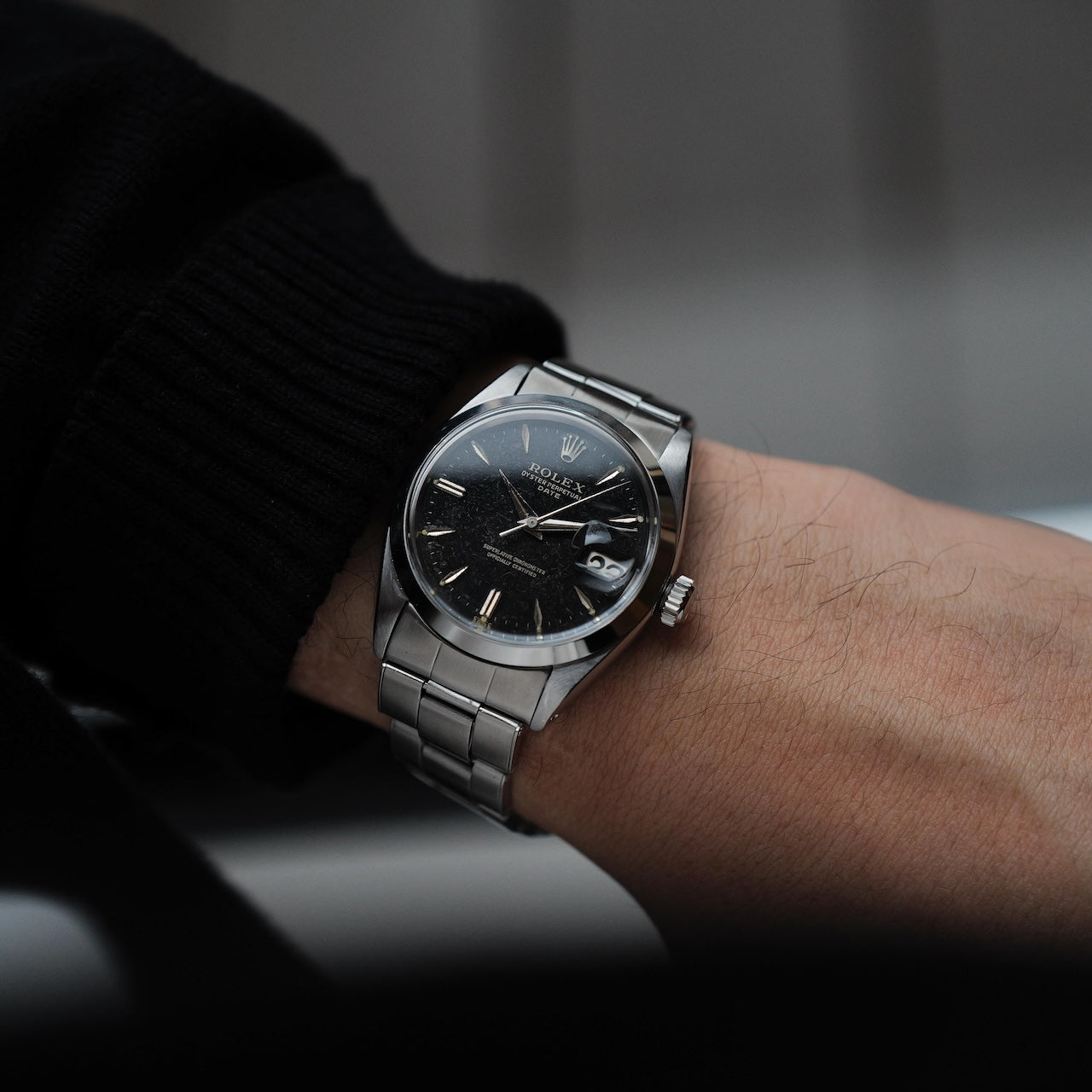 ロレックス/オイスターパーペチュアルデイト1500/ビッグロゴ/保証書付きフルセット/ROLEX OYSTER-PERPETUAL DATE REF.1500 "BIG LOGO" With Paper and Box Full Set 1961Y