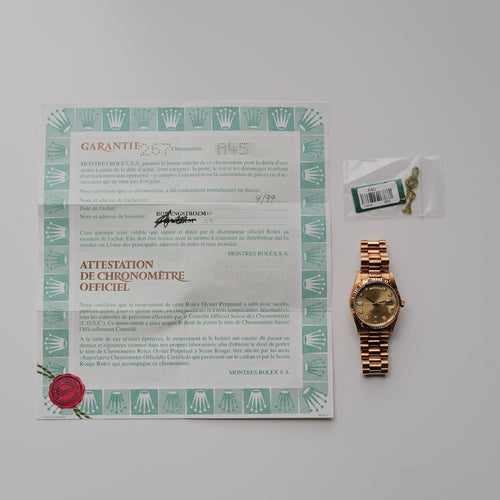 ロレックス/デイデイト18238/A番/10Pダイヤモンド/18Kイエローゴールド/保証書つき/ROLEX DAY-DATE Ref.18238 "10P Diamond" 18KYG 1998-99 with Paper