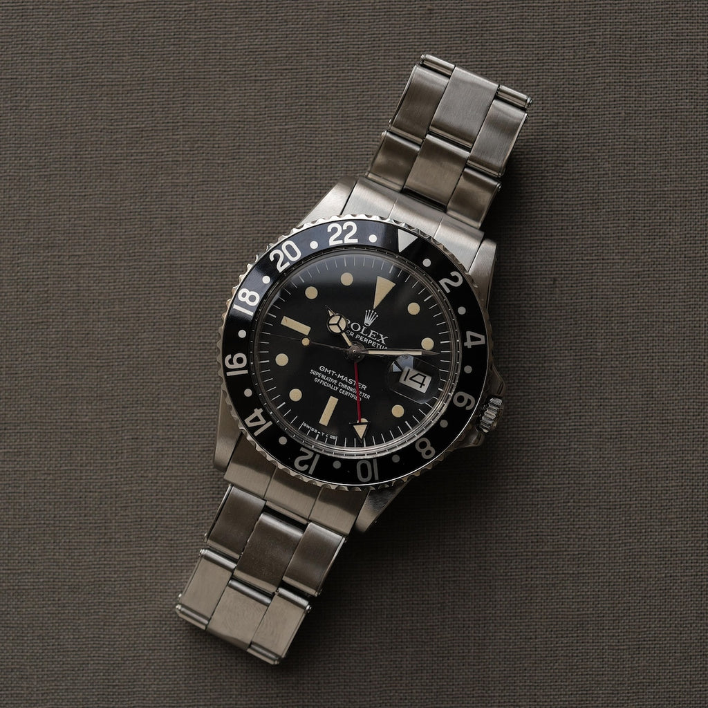 ロレックス/GMTマスター1675/ラディアルダイヤル/マーク3ダイヤル/黒ベゼル/ROLEX GMT-MASTER Ref.1675 "Radial Dial" Mark.3 Black Bezel 1977y