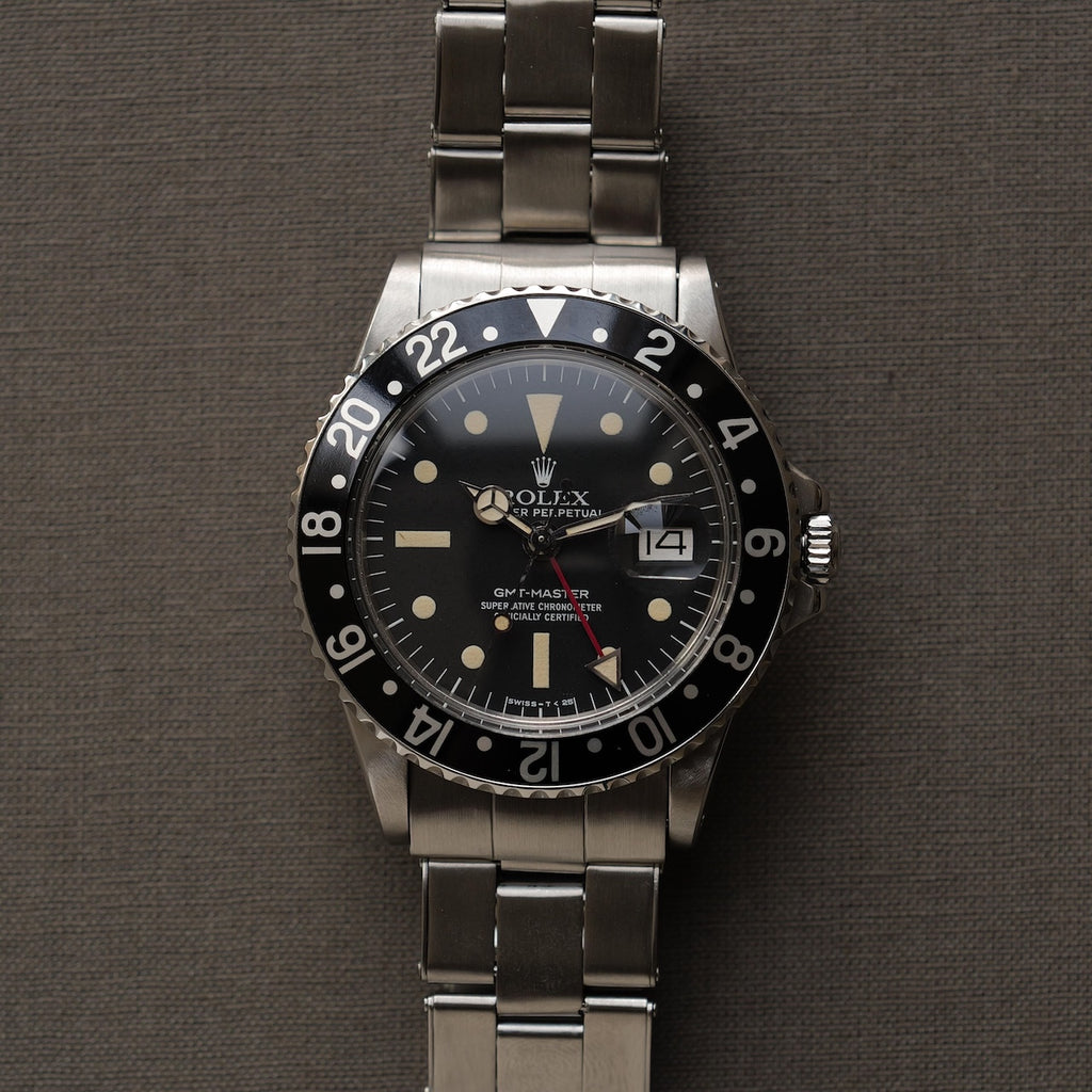 ロレックス/GMTマスター1675/ラディアルダイヤル/マーク3ダイヤル/黒ベゼル/ROLEX GMT-MASTER Ref.1675 "Radial Dial" Mark.3 Black Bezel 1977y