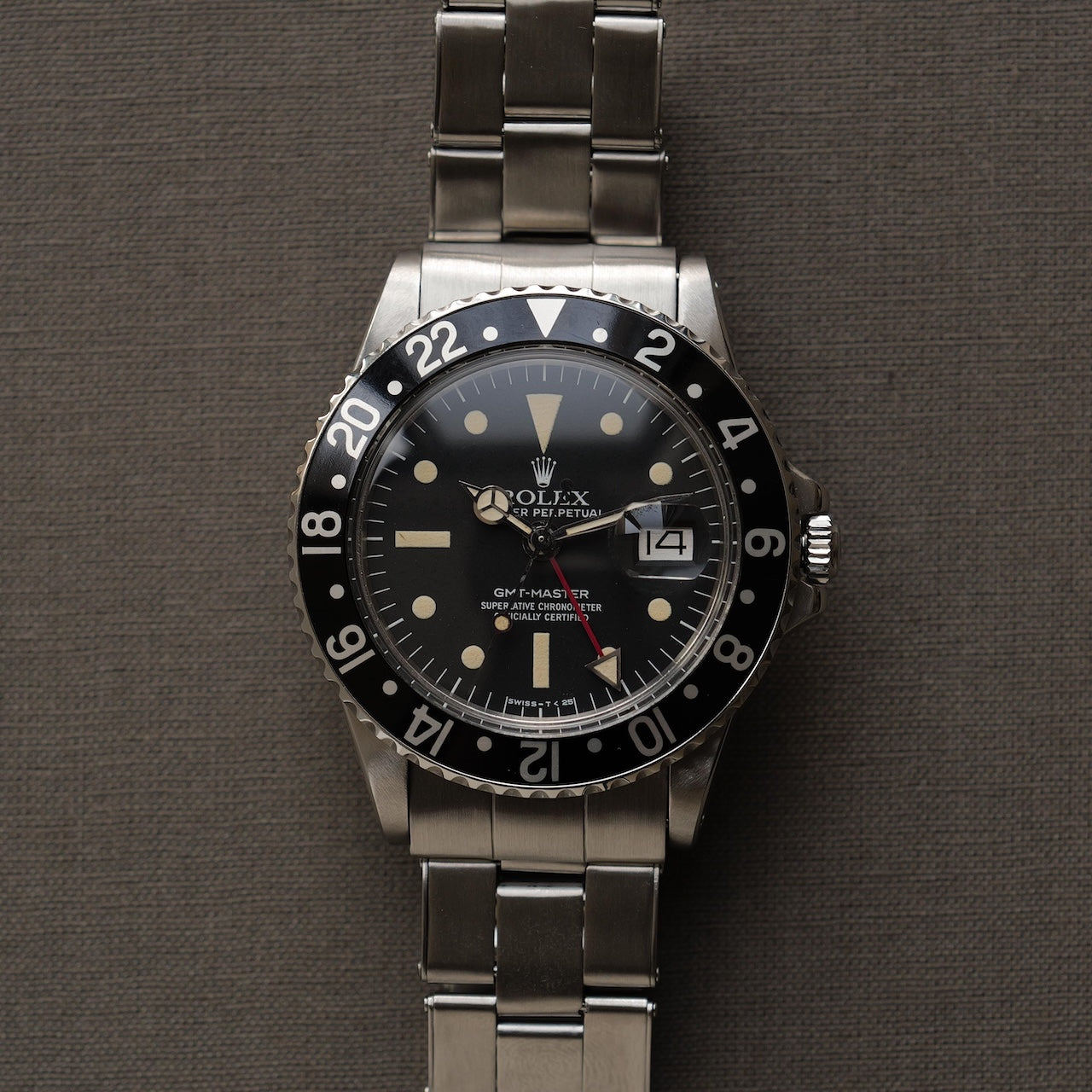 ロレックス/GMTマスター1675/ラディアルダイヤル/マーク3ダイヤル/黒ベゼル/ROLEX GMT-MASTER Ref.1675 "Radial Dial" Mark.3 Black Bezel 1977y