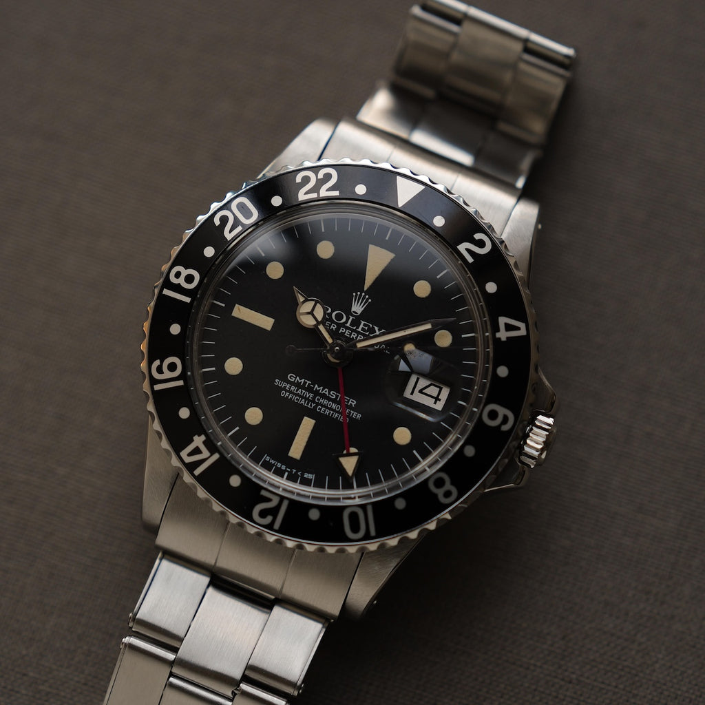 ロレックス/GMTマスター1675/ラディアルダイヤル/マーク3ダイヤル/黒ベゼル/ROLEX GMT-MASTER Ref.1675 "Radial Dial" Mark.3 Black Bezel 1977y
