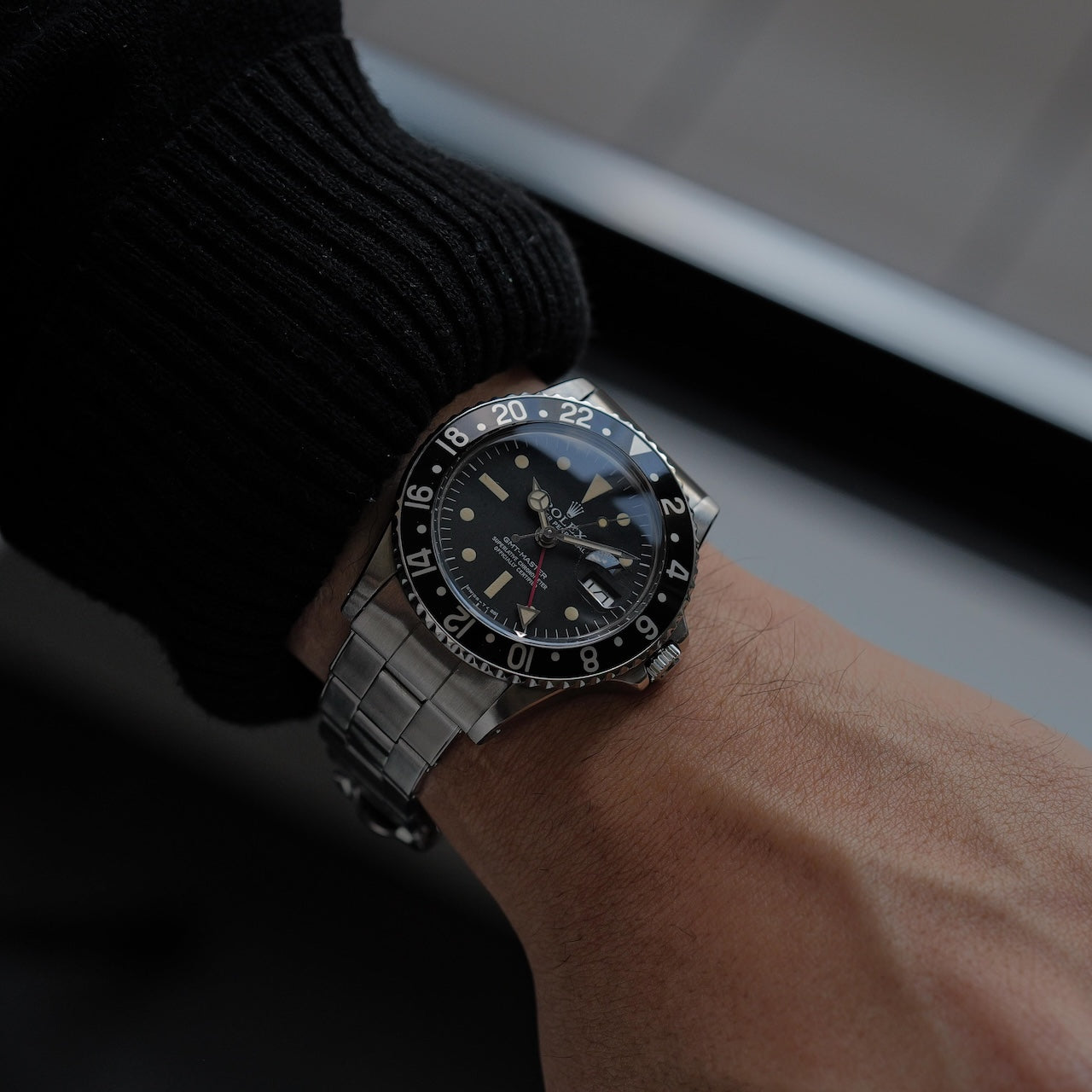 ロレックス/GMTマスター1675/ラディアルダイヤル/マーク3ダイヤル/黒ベゼル/ROLEX GMT-MASTER Ref.1675 "Radial Dial" Mark.3 Black Bezel 1977y