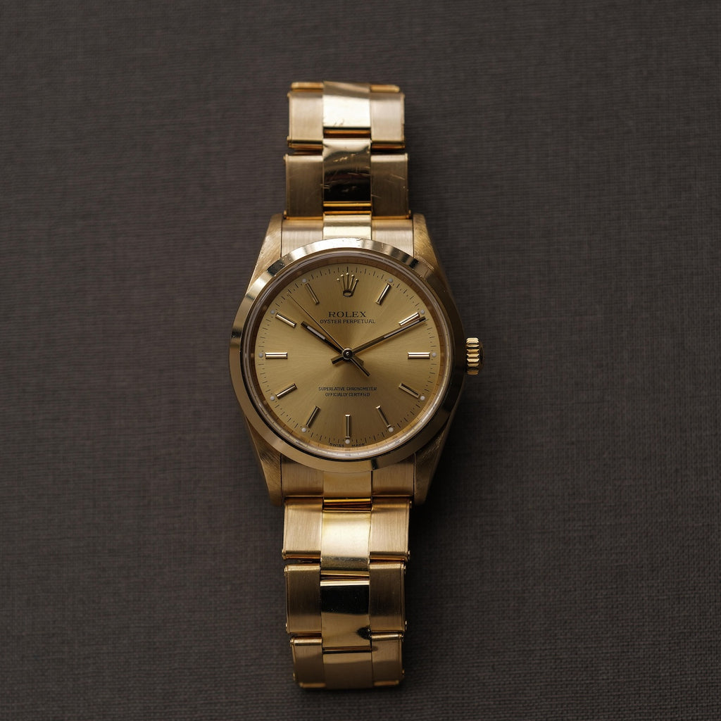 ロレックス/オイスターパーペチュアル14208M/K番/18Kイエローゴールド/国内正規ギャラ/ROLEX OYSTER PERPETUAL Ref.14208M 18KYG 2001y with Japan ROELX Guarantee