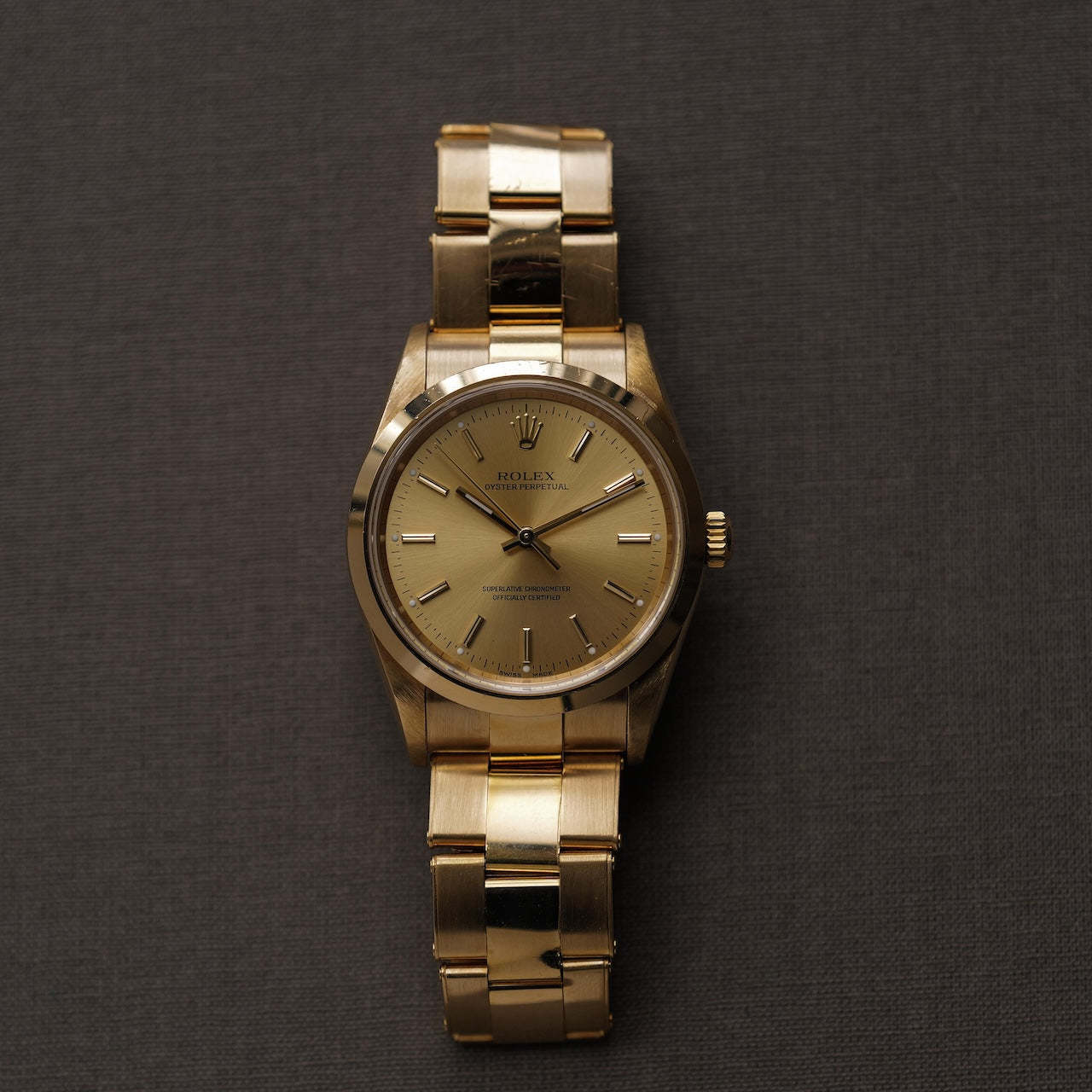 ロレックス/オイスターパーペチュアル14208M/K番/18Kイエローゴールド/国内正規ギャラ/ROLEX OYSTER PERPETUAL Ref.14208M 18KYG 2001y with Japan ROELX Guarantee