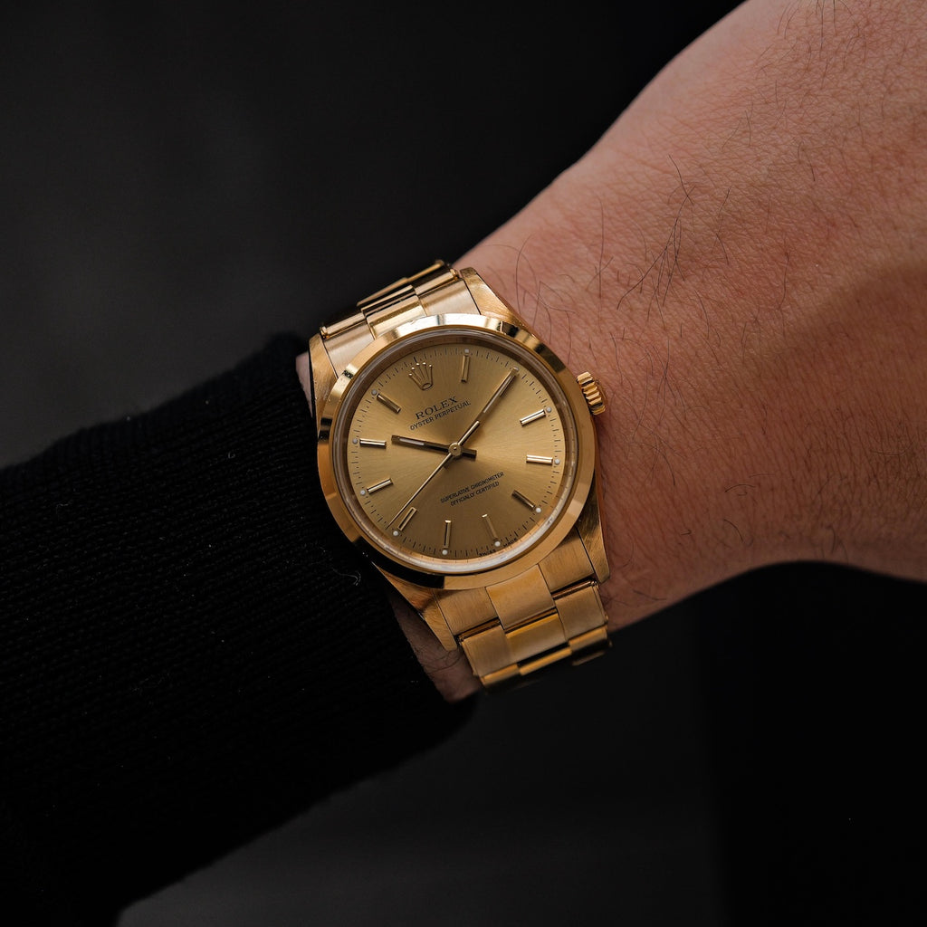 ロレックス/オイスターパーペチュアル14208M/K番/18Kイエローゴールド/国内正規ギャラ/ROLEX OYSTER PERPETUAL Ref.14208M 18KYG 2001y with Japan ROELX Guarantee