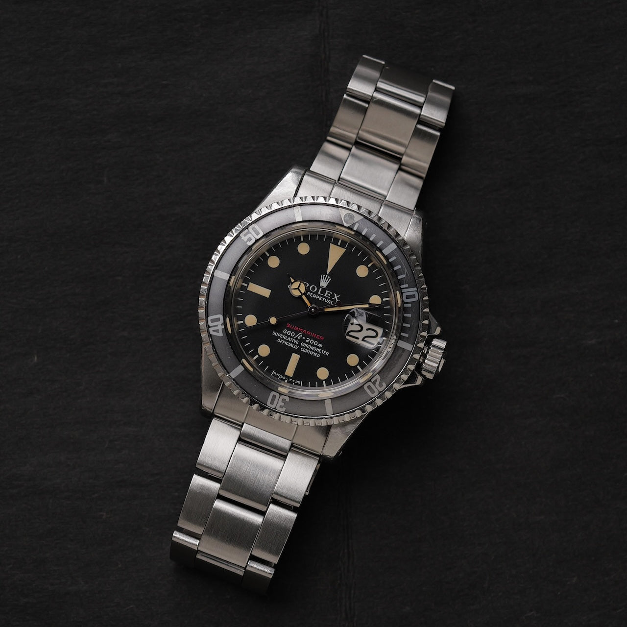 ロレックス/サブマリーナーデイト1680/赤サブ/マーク4ダイヤル/保証書付きフルセット/ROLEX SUBMARINER REF.1680 "RED SUBMARINER" Mark 4 Feet First 1971Y Full Set
