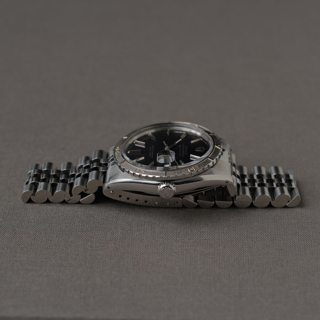 ロレックス/デイトジャスト16250/サンダーバード/ネイビーギルト/WGベゼル/シルバーレター/保証書付きフルセット/ROLEX DATE-JSUT Ref.16250 Thunderbird "NAVY GILT"WG Bezel 1982-83y Full Set