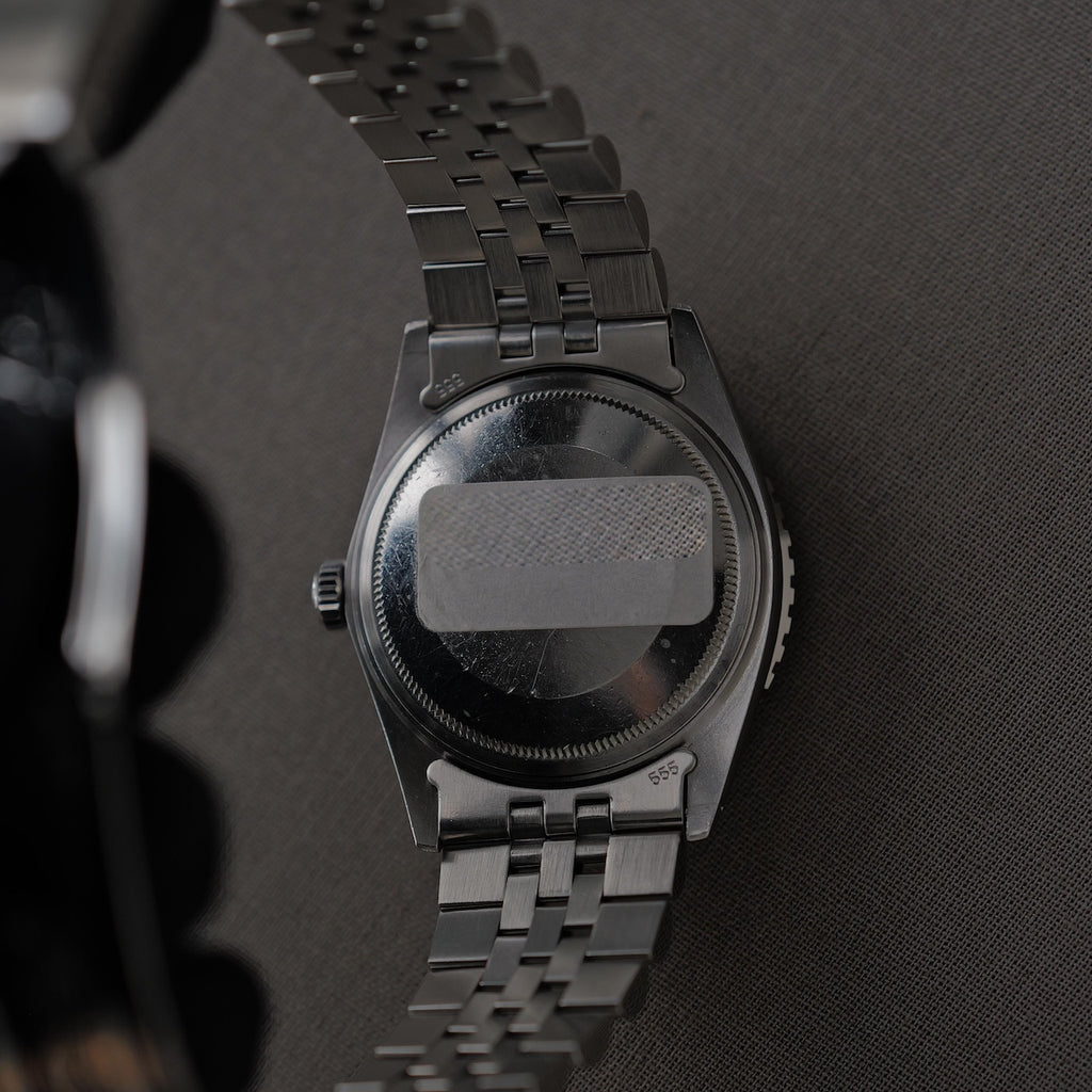 ロレックス/デイトジャスト16250/サンダーバード/ネイビーギルト/WGベゼル/シルバーレター/保証書付きフルセット/ROLEX DATE-JSUT Ref.16250 Thunderbird "NAVY GILT"WG Bezel 1982-83y Full Set