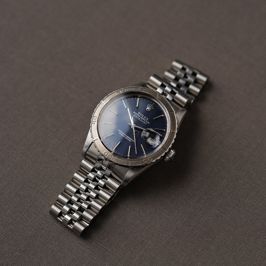 ロレックス/デイトジャスト16250/サンダーバード/ネイビーギルト/WGベゼル/シルバーレター/保証書付きフルセット/ROLEX DATE-JSUT Ref.16250 Thunderbird "NAVY GILT"WG Bezel 1982-83y Full Set