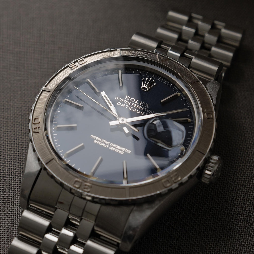 ロレックス/デイトジャスト16250/サンダーバード/ネイビーギルト/WGベゼル/シルバーレター/保証書付きフルセット/ROLEX DATE-JSUT Ref.16250 Thunderbird "NAVY GILT"WG Bezel 1982-83y Full Set