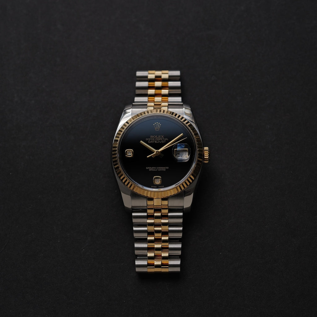 ロレックス/デイトジャスト36/116233/オニキス/2Pダイヤモンド/ROLEX DATE-JUST 36 Ref.116233 "ONYX 2P Diamonds" 18KYG circa 2015