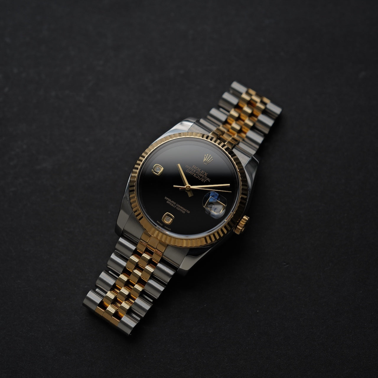 ロレックス/デイトジャスト36/116233/オニキス/2Pダイヤモンド/ROLEX DATE-JUST 36 Ref.116233 "ONYX 2P Diamonds" 18KYG circa 2015