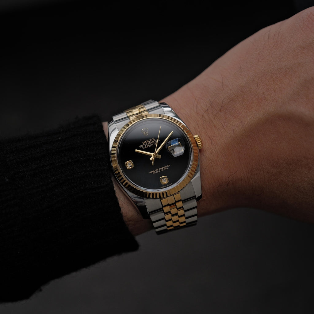 ロレックス/デイトジャスト36/116233/オニキス/2Pダイヤモンド/ROLEX DATE-JUST 36 Ref.116233 "ONYX 2P Diamonds" 18KYG circa 2015