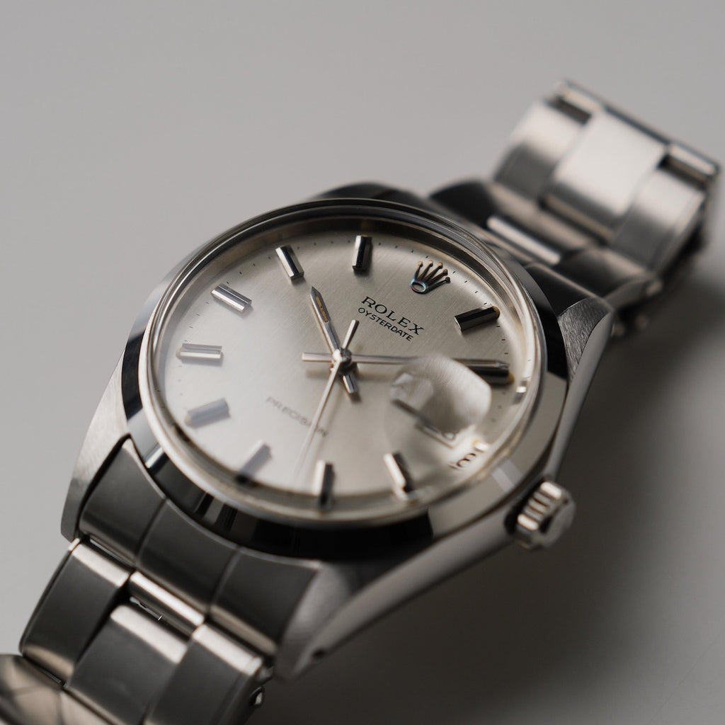 ロレックス/オイスターデイト6694/シルバーダイヤル/ミントコンディション/裏蓋シール/箱付・国内正規ギャラ/ROLEX OYSTER-DATE REF.6694 Silver dail 1971Y with Box and Paper MINT