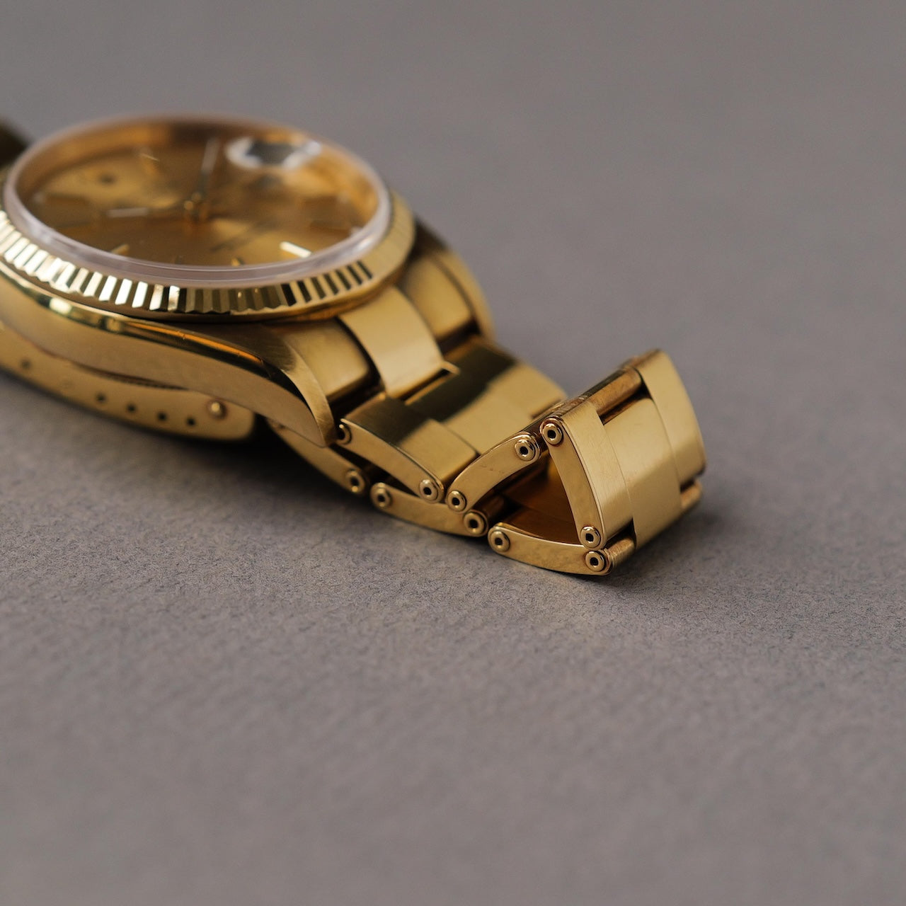 ロレックス/オイスター パーペチュアル デイト15238/F番/18KYGオイスターリベットブレス/ROLEX OYSTER PERPETUAL DATE REF.15238 18KYG Rivet Bracelet 2003-04Y