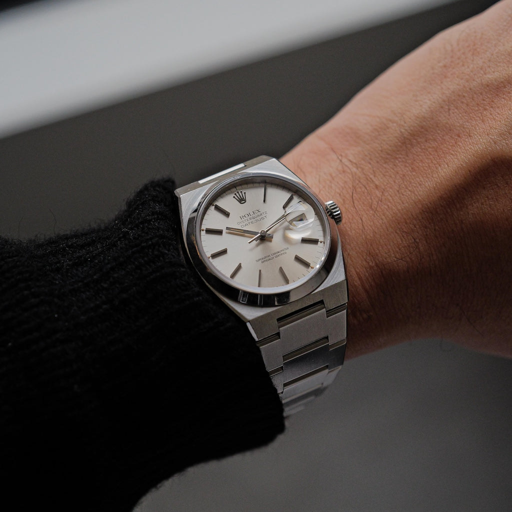 ロレックス/デイトジャスト オイスタークォーツ/17000/箱・国際保証書付き/ROLEX DATE-JUST OYSTER-QUARTZ REF.17000 SS with Paper and Box 1980Y