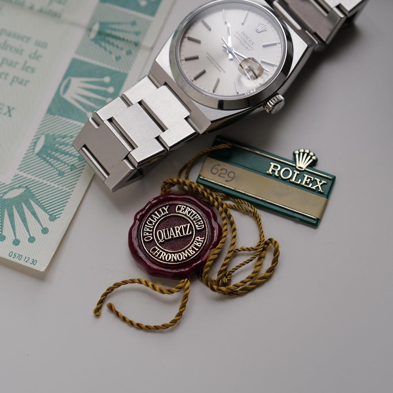 ロレックス/デイトジャスト オイスタークォーツ/17000/箱・国際保証書付き/ROLEX DATE-JUST OYSTER-QUARTZ REF.17000 SS with Paper and Box 1980Y