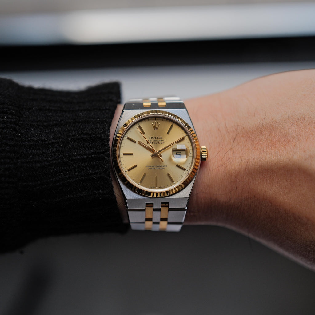 ロレックス/デイトジャスト オイスタークォーツ/17013/N番/18Kイエローゴールド/箱・国際保証書付き/ROLEX DATE-JUST OYSTER-QUARTZ REF.17013 18KYG with Paper and Box 1991Y