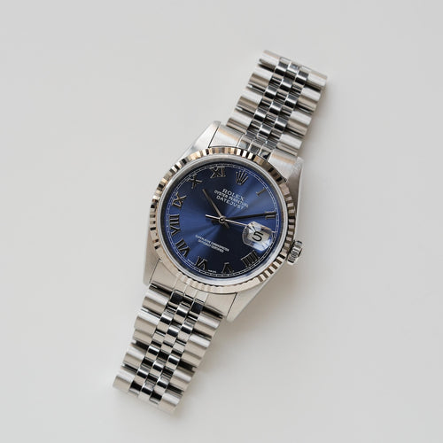 ロレックス/デイトジャスト16234/T番/ブルーローマン/ 18Kホワイトゴールドベゼル/ROLEX DATE-JUST REF.16234 "BLUE ROMAN" 18KWG bezel with 1996y