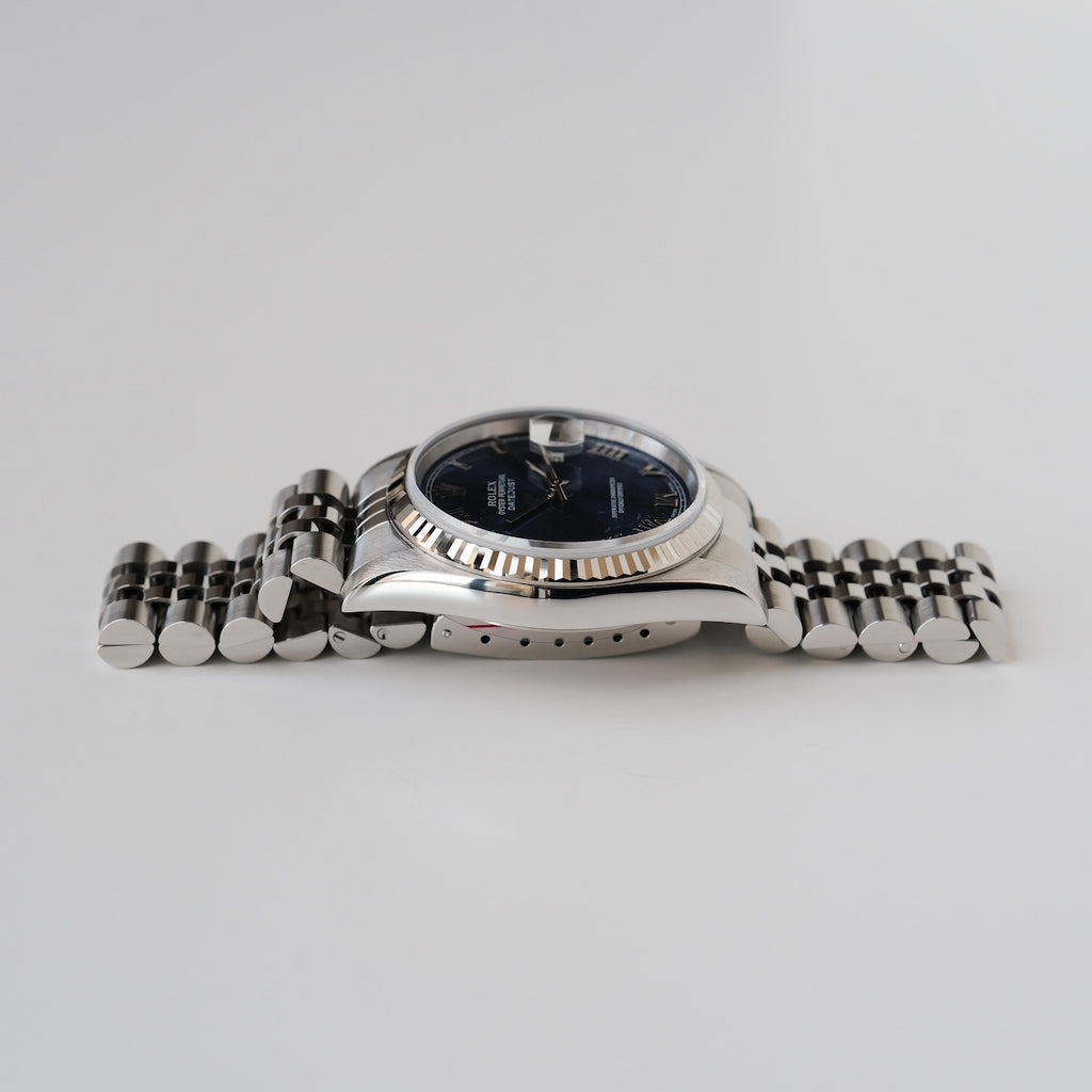 ロレックス/デイトジャスト16234/T番/ブルーローマン/ 18Kホワイトゴールドベゼル/ROLEX DATE-JUST REF.16234 "BLUE ROMAN" 18KWG bezel with 1996y