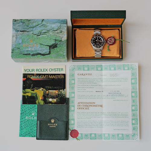 ロレックス/GMTマスター1675/U番/トリチノバ/裏蓋シールあり/箱・保証書付き/ROLEX GMT-MASTER Ref.16700 "TRITINOVA" with Paper and Box 1997-98y