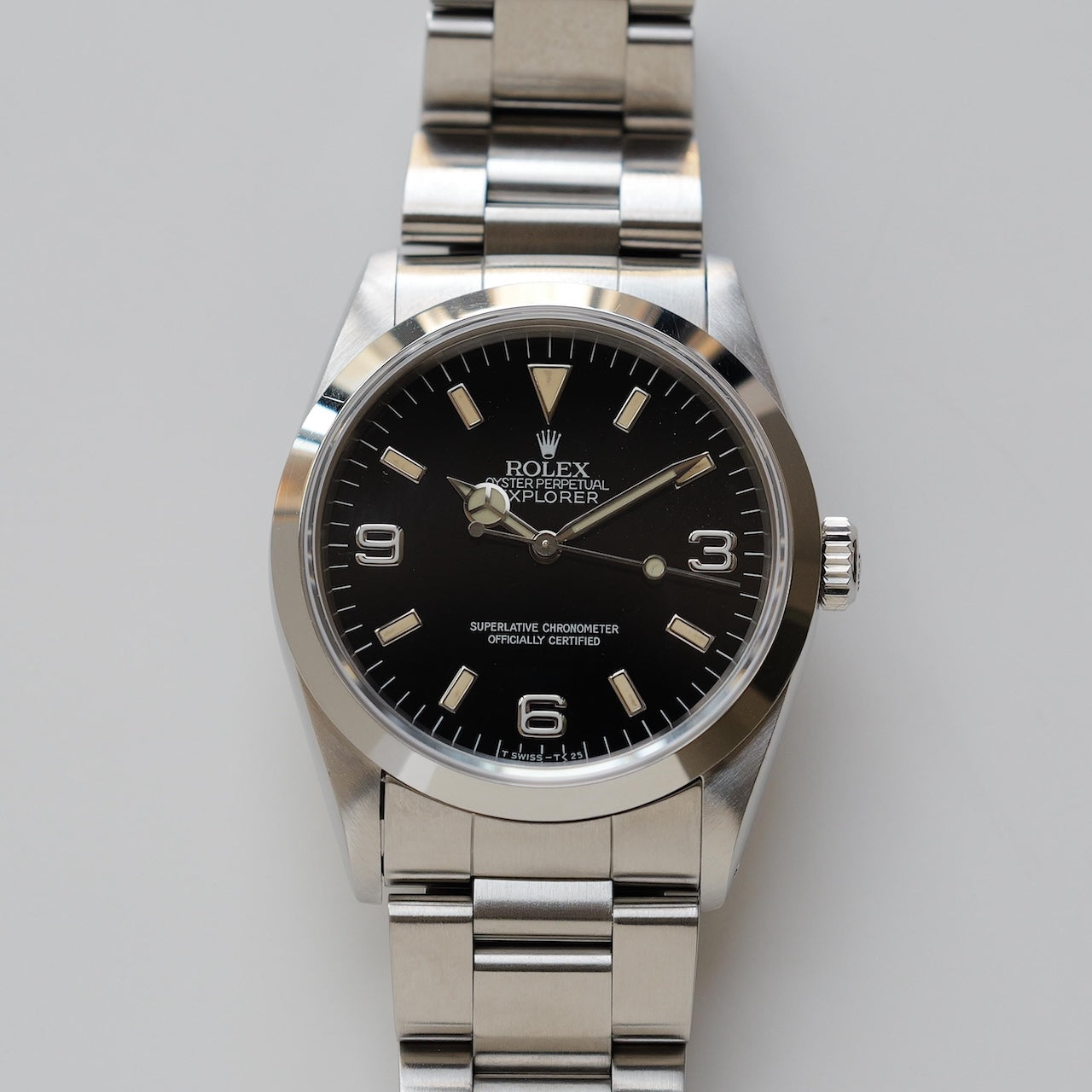 ロレックス/エクスプローラー14270/X番/少しパティーナダイヤル/オールトリチウム/シングルバックル/ラグ横穴あり/ROLEX EXPLORER 1 REF.14270 "Little PATINA" X-Serial All tritium Single buckle 1991-92Y