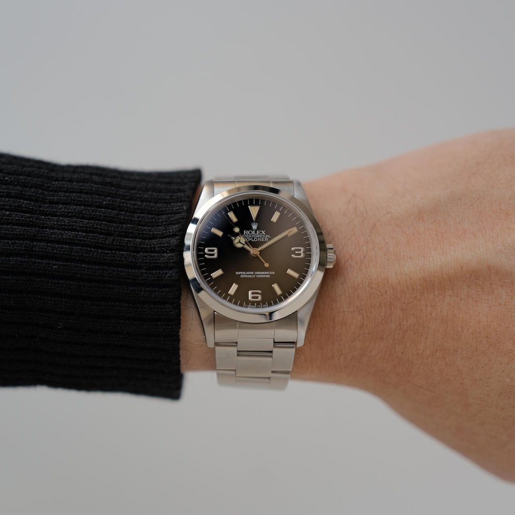 ロレックス/エクスプローラー14270/X番/少しパティーナダイヤル/オールトリチウム/シングルバックル/ラグ横穴あり/ROLEX EXPLORER 1 REF.14270 "Little PATINA" X-Serial All tritium Single buckle 1991-92Y