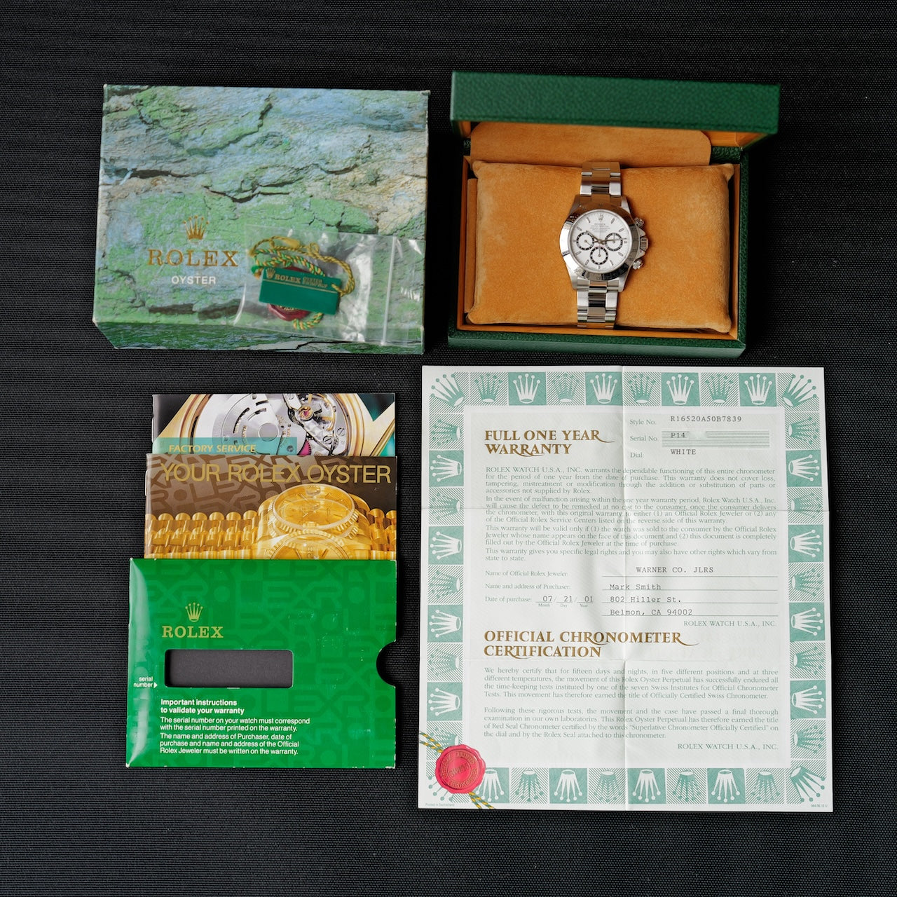 ロレックス/デイトナ16520/最終品番/P番/マーク7ダイヤル/USギャラ/フルセット/ROLEX DAYTONA REF.16520 Mark 7 Dial 2000 US Guarantee Full Set