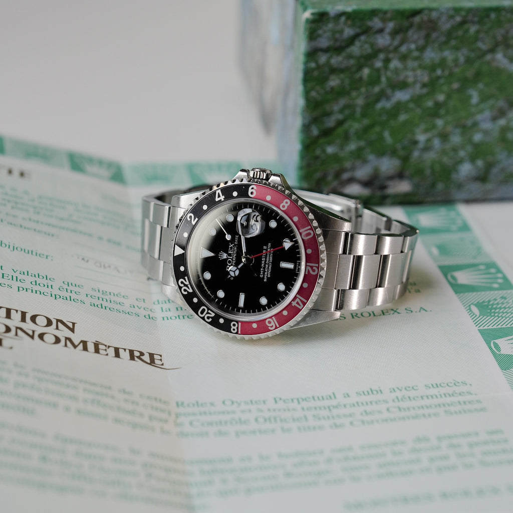 ロレックス/GMTマスター2/16710/A番/スイスオンリー/コークベゼル/保証書付きフルセット/ROLEX GMT-MASTER 2 Ref.16710 "SWISS ONLY" Coke Bezel 1998-99 Full Set