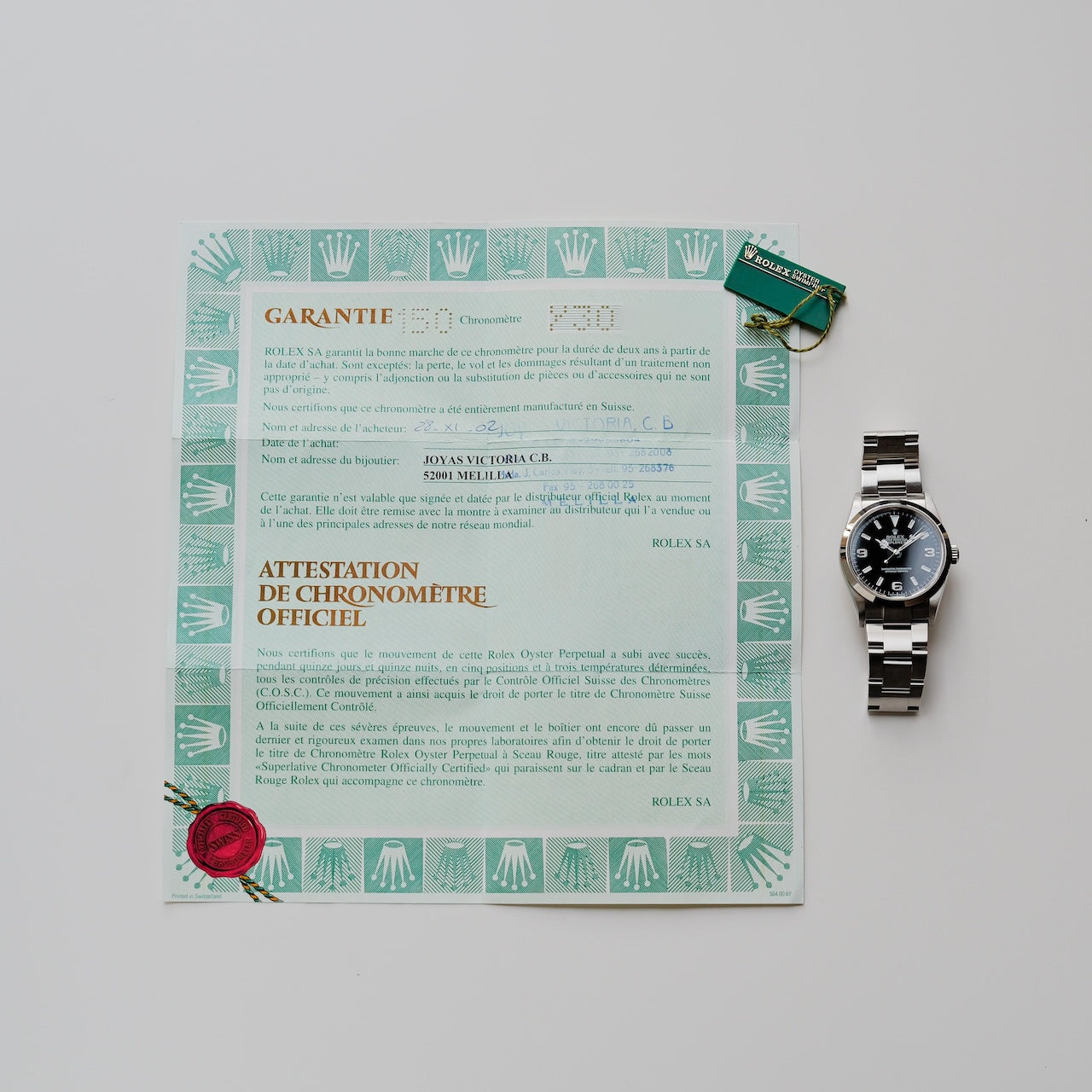 ロレックス/エクスプローラー1/114270/Y番/保証書付き/ROLEX EXPLORER