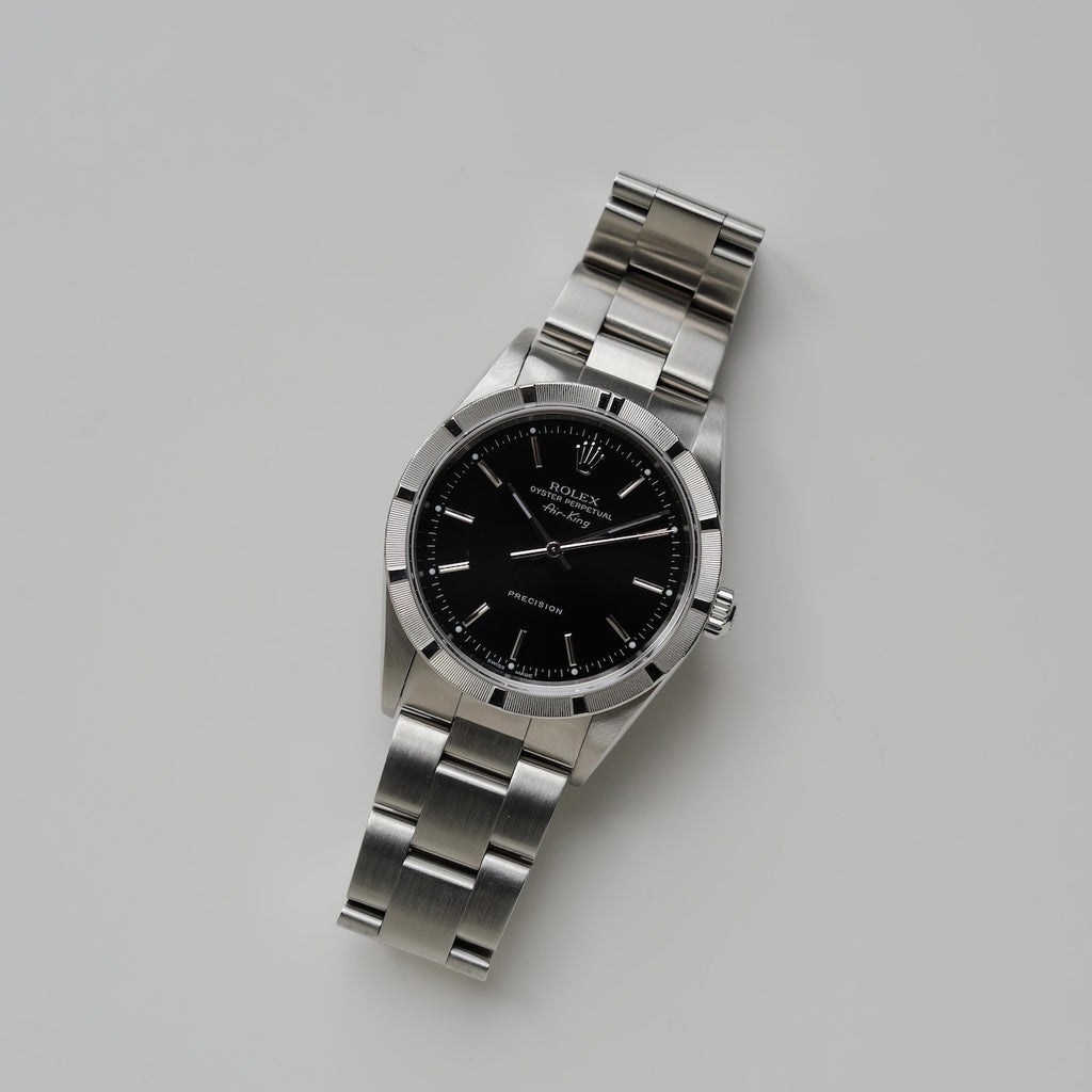 ロレックス/エアキング14010M/Y番/黒文字盤/エンジンターンドベゼル/ROLEX AIR-KING REF.14010M "Black dial" 2002Y
