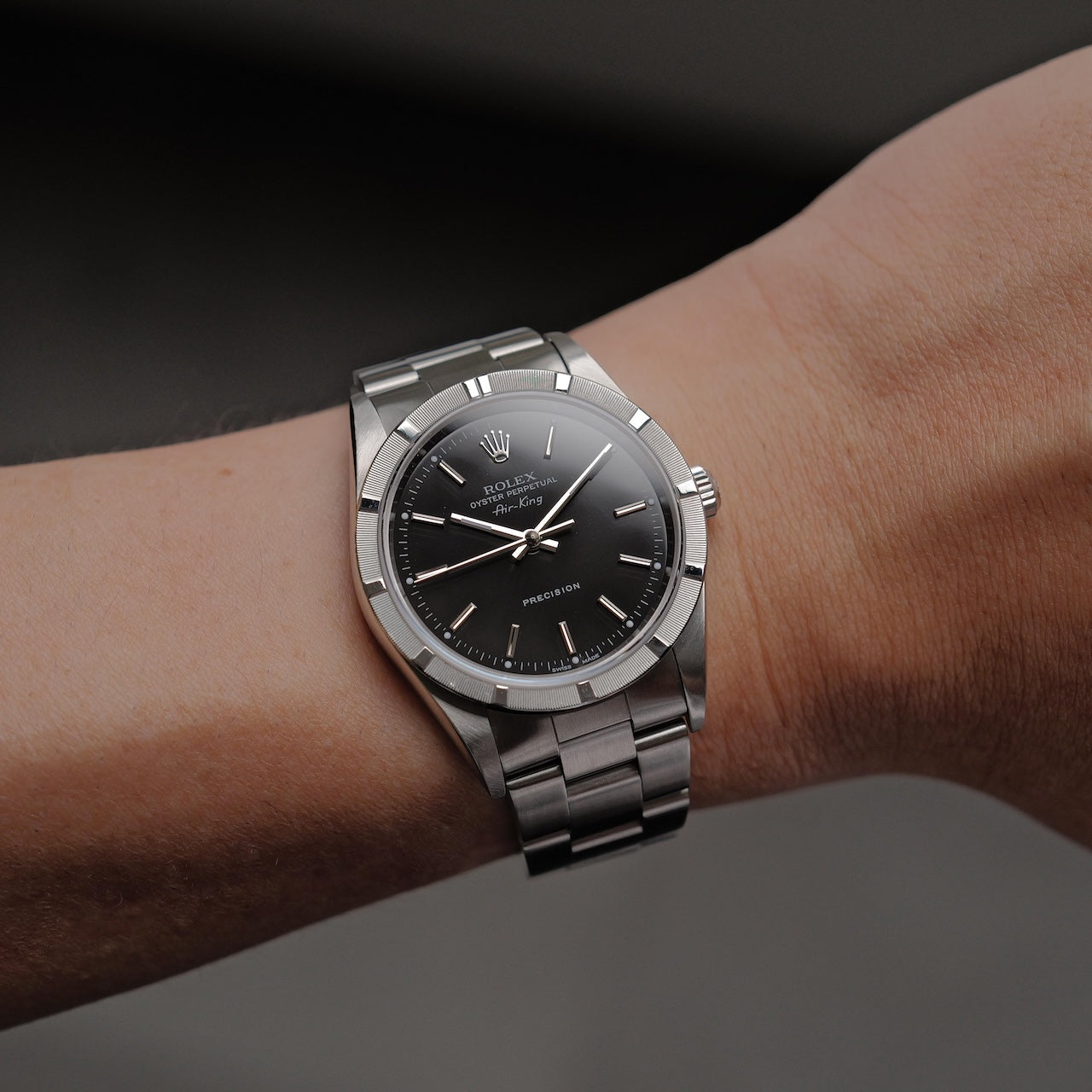 ロレックス/エアキング14010M/Y番/黒文字盤/エンジンターンドベゼル/ROLEX AIR-KING REF.14010M "Black dial" 2002Y