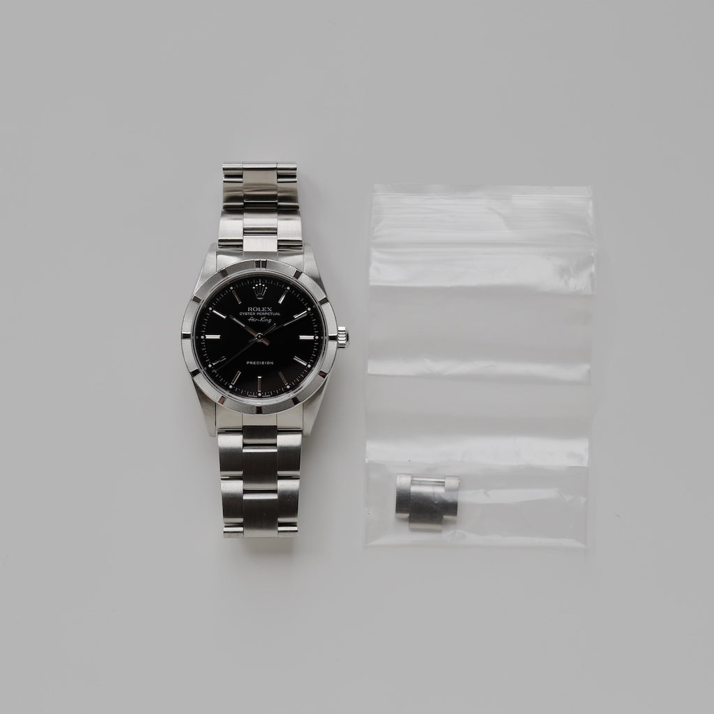 ロレックス/エアキング14010M/Y番/黒文字盤/エンジンターンドベゼル/ROLEX AIR-KING REF.14010M "Black dial" 2002Y