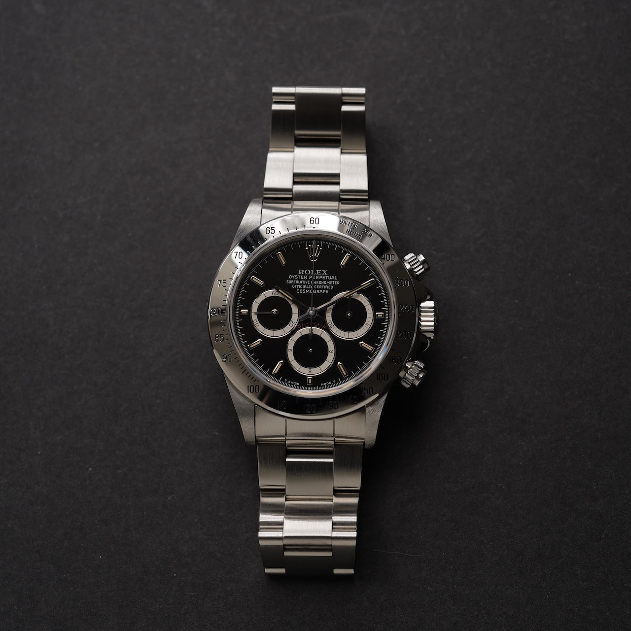 ロレックス/デイトナ16520/N番/マーク３ダイヤル/未使用/逆６/シングルバックル/オールトリチウム/箱・国際保証書付き/ROLEX DAYTONA REF.16520 "Mk.3 Dial" Invert 6 All Tritium Like new condition 1991y with Box and Paper